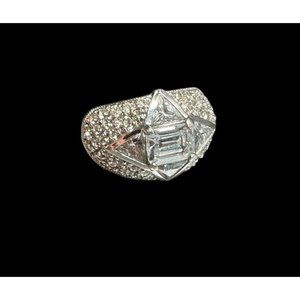 Jenna Nicole Ring Sterling Silver And Cubic Zirconia Stones Designer Signed